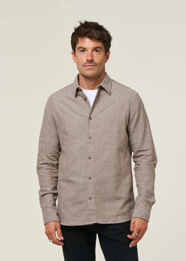 Chemise flannelle en coton bio | marron "flannel shirt - demitasse", Knowledge Cotton Apparel