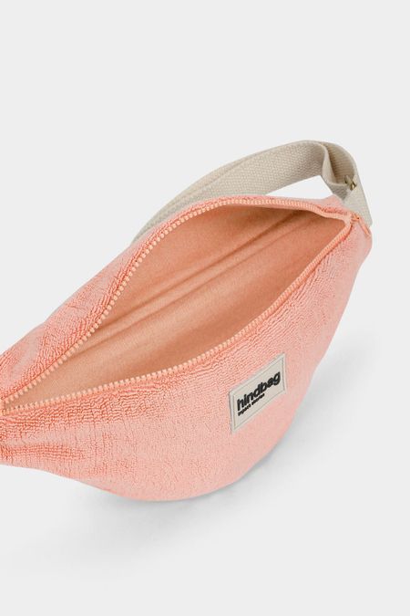 Banane en coton bio | rose "olivia - éponge rose corail" - Hindbag