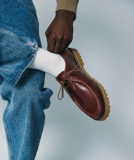 Chaussures en cuir certifié | marron "ollie moc toe - brown leather" - Garment Project