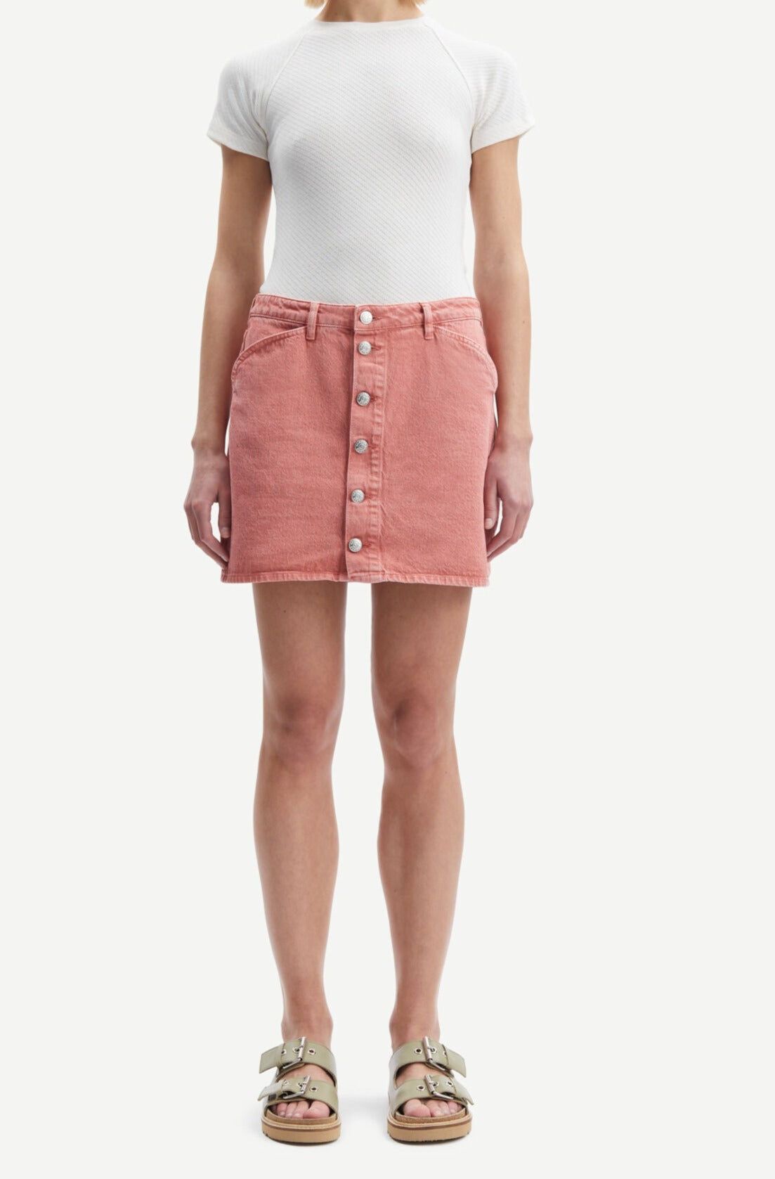 Rosa Jeansrock aus Bio-Baumwolle - norma skirt root, Samsoe Samsoe, Foto 1