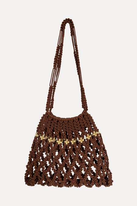 Sac effet macramé | marron "Sac fait-main Hassan"