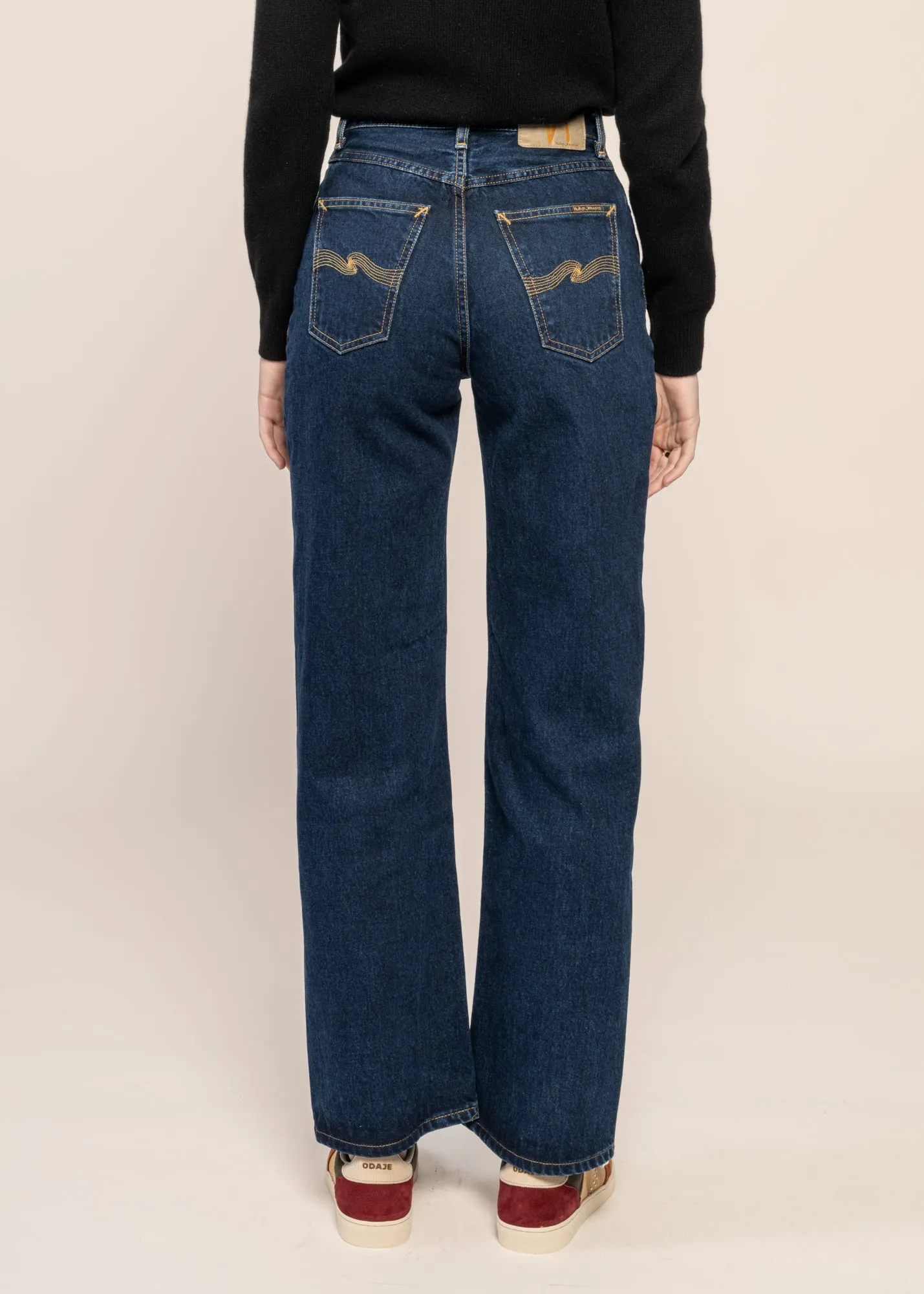Jean droit large en coton bio | bleu foncé "clean eileen indigo dipped", Nudie Jeans, photo 4
