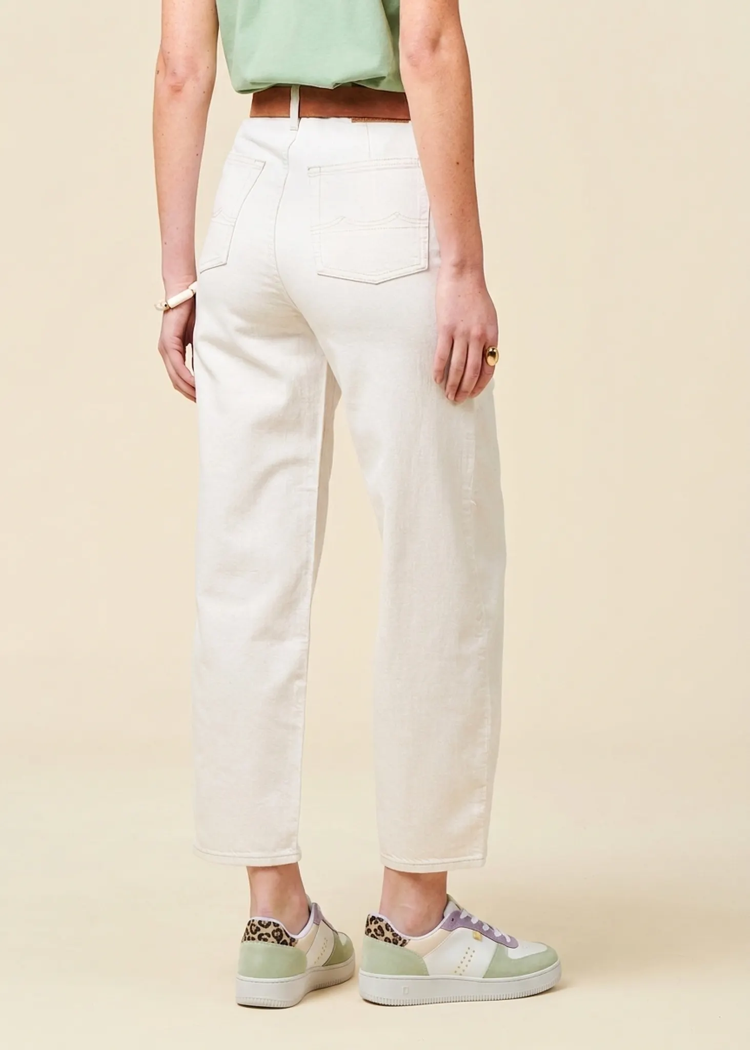 Jean ballon en coton bio | écru "leila - amsterdam undyed", Kings of Indigo, photo 4