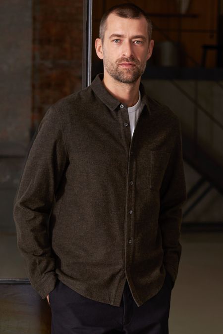 Chemise flanelle en coton bio | marron "simon eco brown flannel"