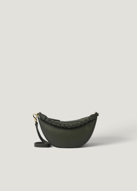 Sac à en cuir certifié | moss "leo mini - moss soft grain leather (twisted handle)" - O My Bag