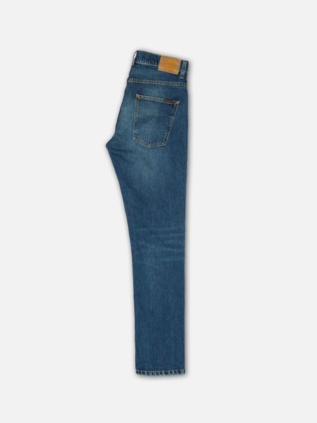Jean slim en coton bio | bleu "grim tim workers blue - workers blue" - Nudie Jeans