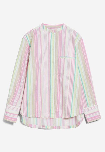 Chemise multicolore à rayures en coton bio - sennaama stripes white - Armedangels