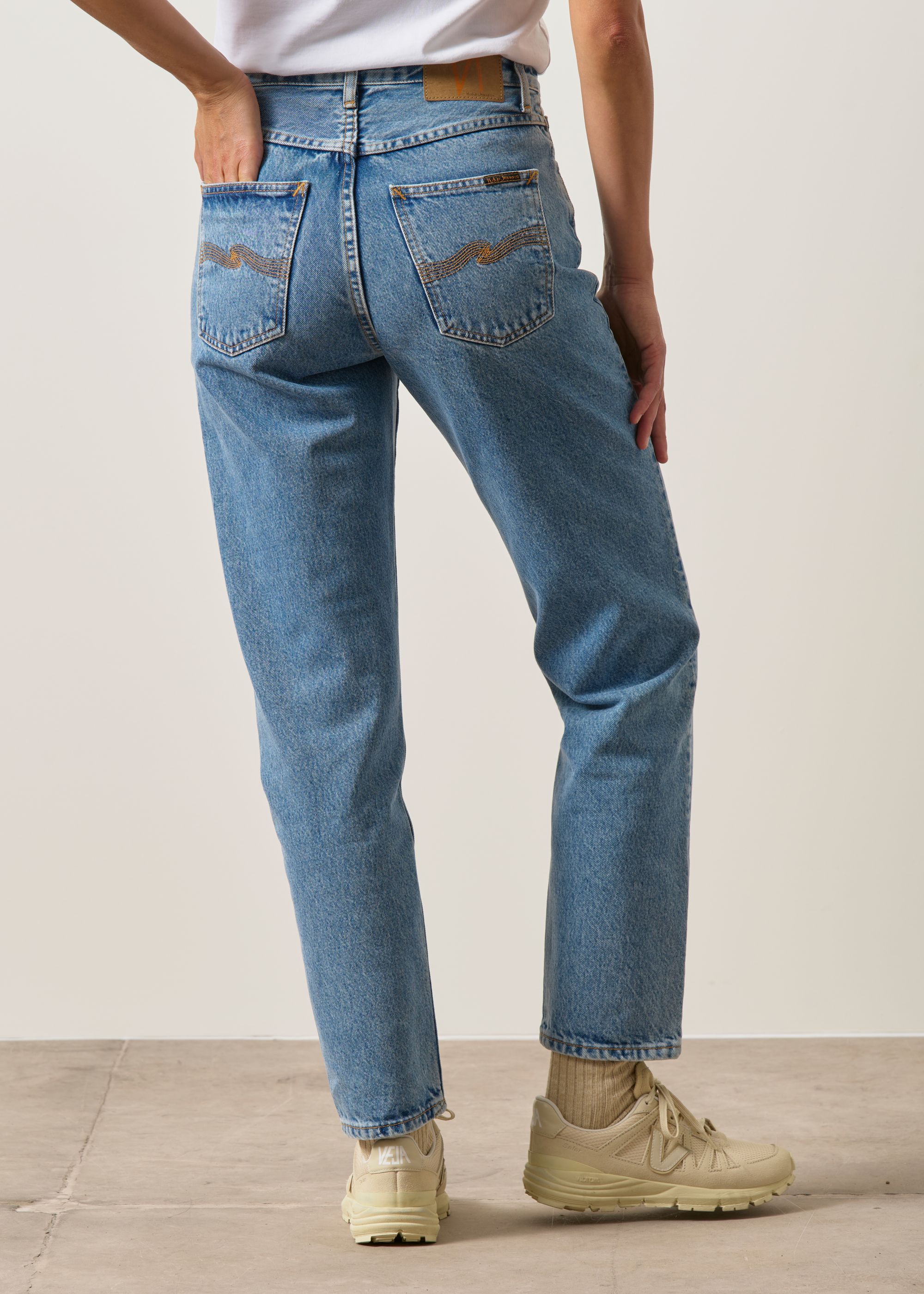 Jean mom en coton bio | bleu "breezy britt casual blue", Nudie Jeans, photo 3