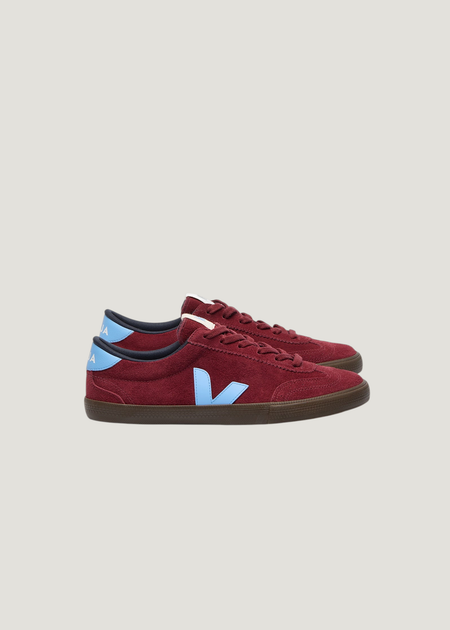 Baskets en cuir cuède | bordeaux "volley - grenat_aqua_eagle"