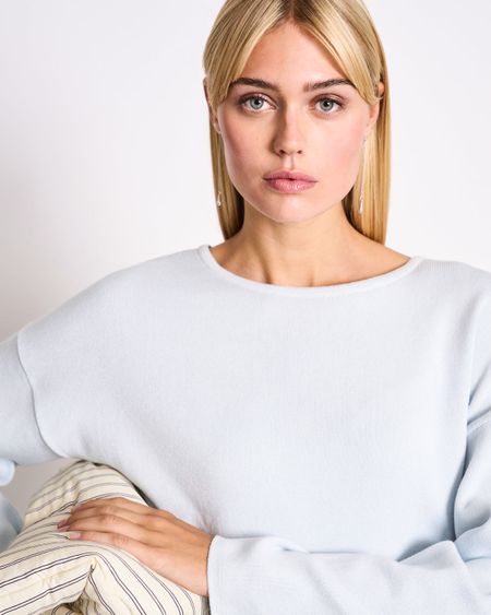 Pull en coton bio | bleu "williamsburg ice blue" - Jan'n June