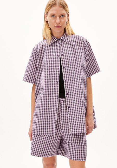 Chemisette ample en coton bio | violet "eassaali vichi blue ash" - Armedangels