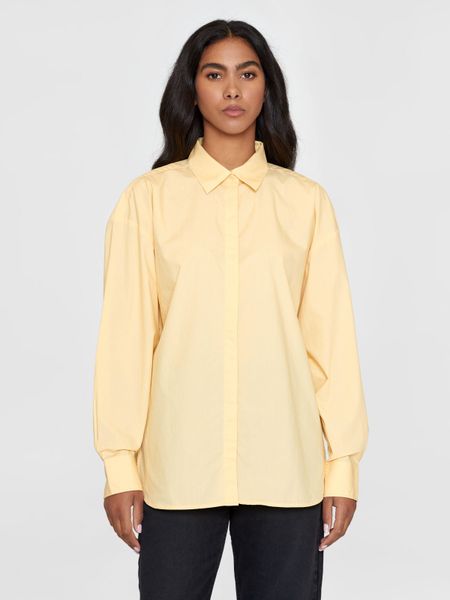 Chemise ample en coton bio | jaune "boxy poplin long sleeved shirt impala"