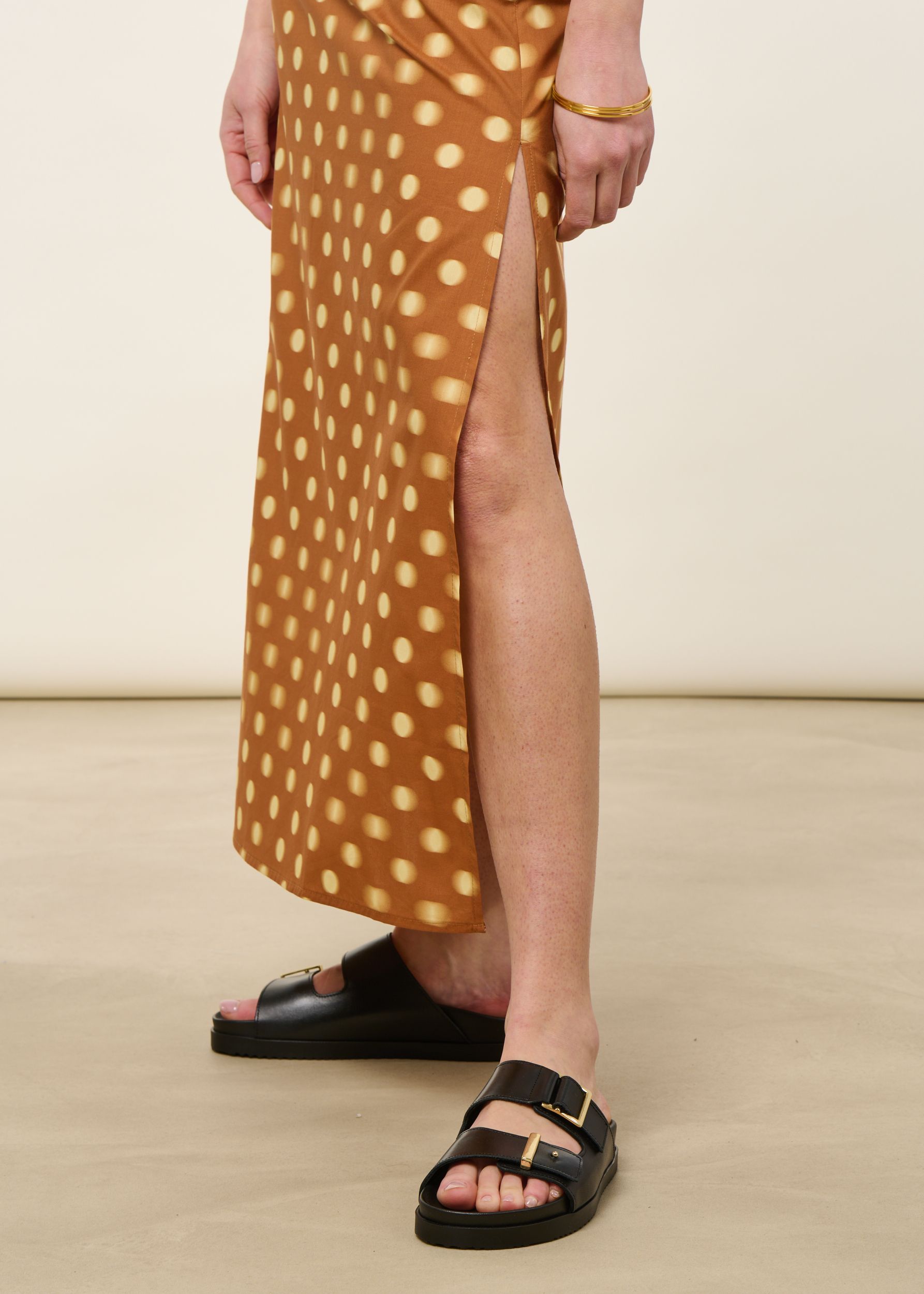 Langer Rock aus Bio-Baumwolle und Lyocell | Braun "puntets brown kora skirt", Thinking Mu, Foto 2