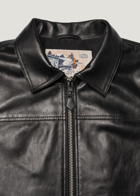 Veste en cuir tannage semi végétal | noir "anja zip jacket leather - black", Nudie Jeans, photo 3