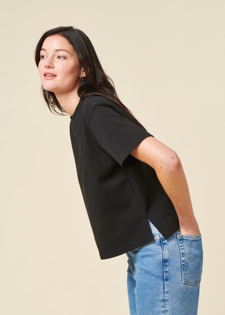 T-shirt boxy en coton bio | noir - WeDressFair