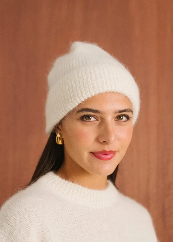 Bonnet en mohair certifié | écru "nina", Bonjour Demain
