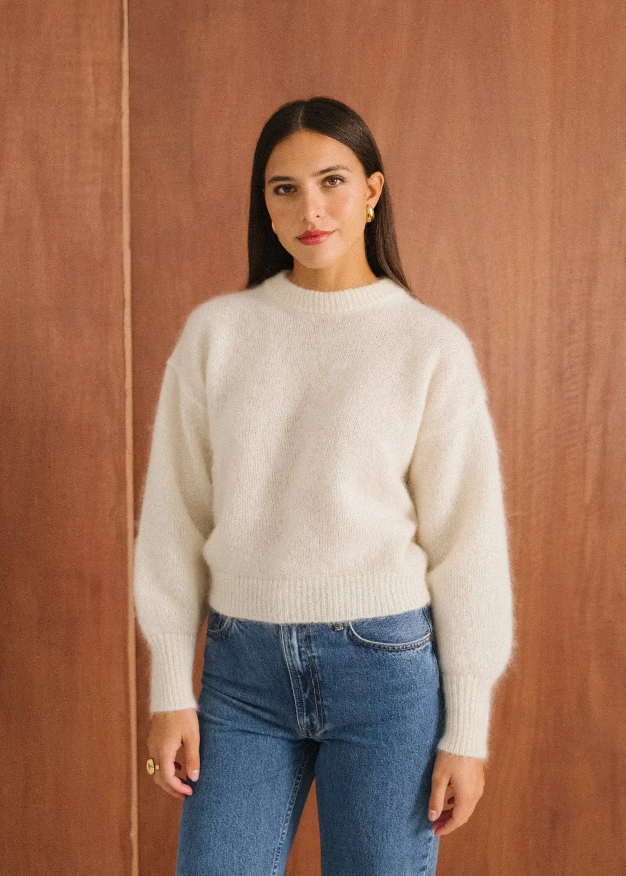 Pull en mohair certifié |  écru "séréna", Bonjour Demain, photo 1
