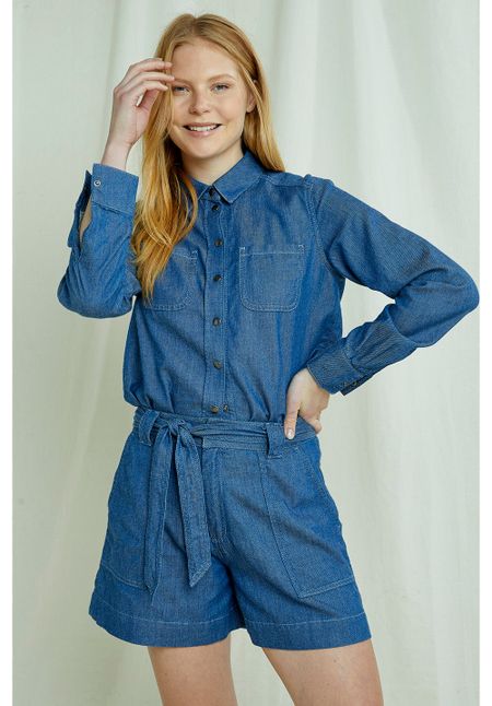 Chemise effet jean en coton bio - sana