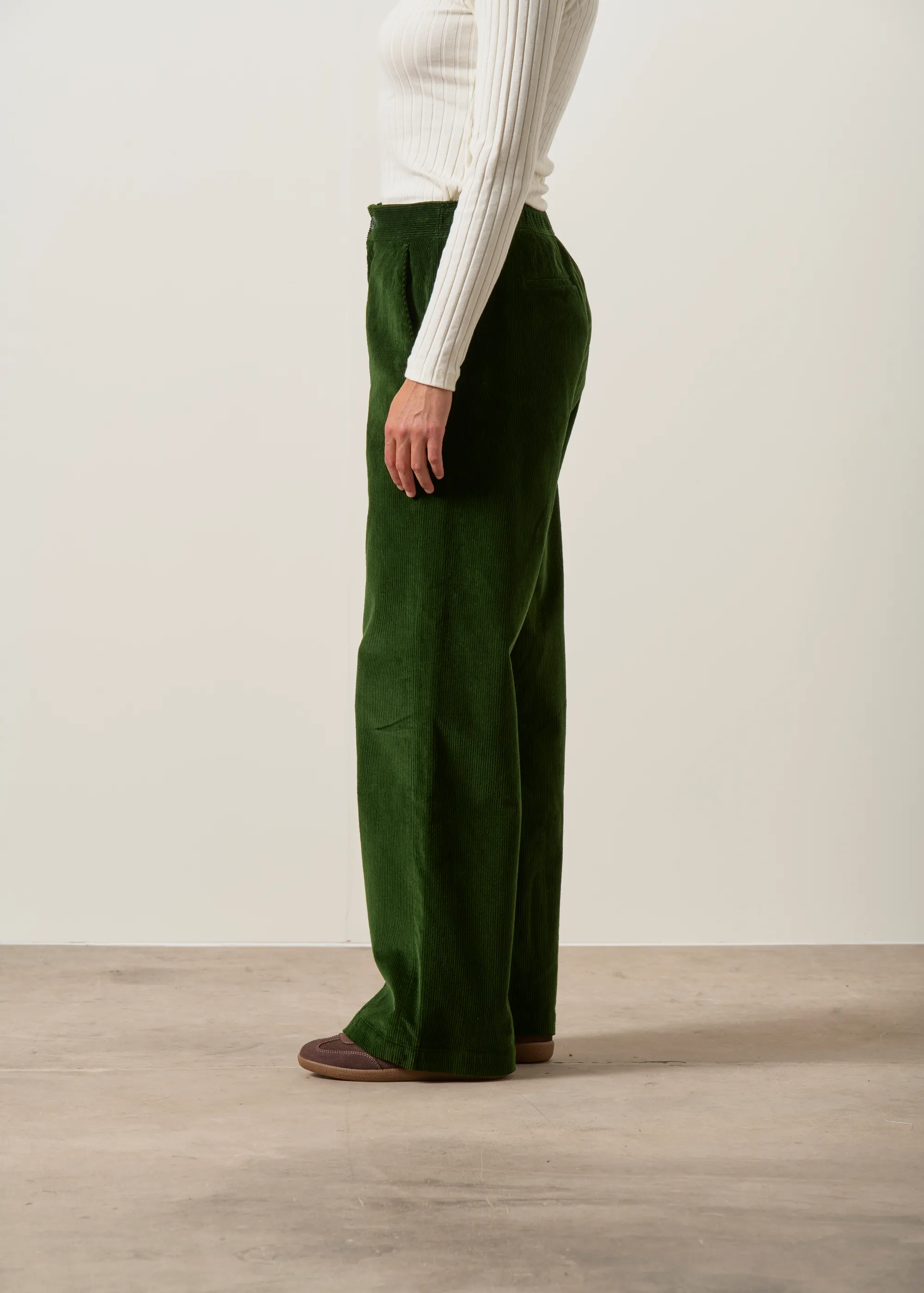 Pantalon velours taille élastiquée vert "billie" - vert, WeDressFair, photo 4