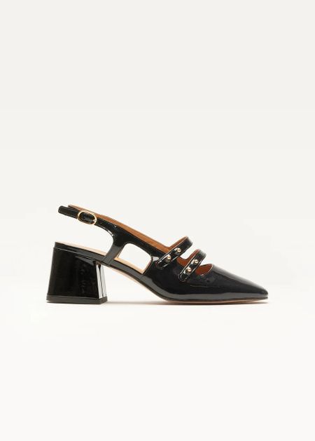 Sandales & espadrilles en cuir | noir "soline - cuir vernis noir"