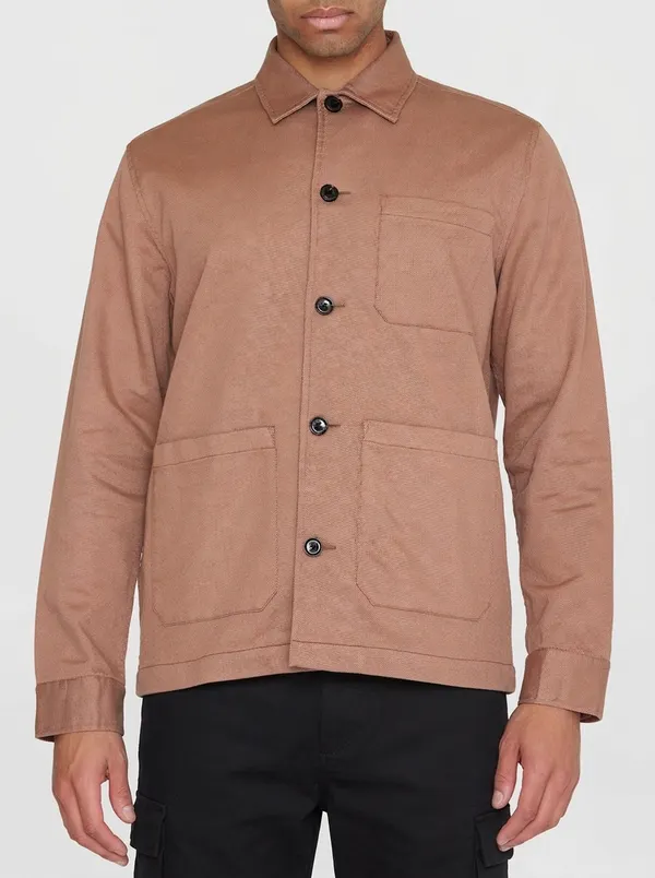 Overshirt aus Bio-Baumwoll-Twill | Braun "twill overshirt chocolate malt", Knowledge Cotton Apparel