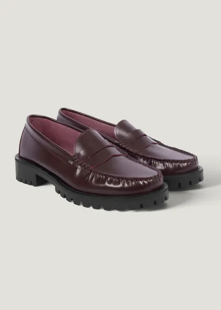 Mocassin en cuir vernis certifié | bordeaux "iris", Jules & Jenn, photo 2