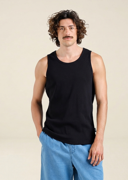 Marcel noir en coton bio | noir "Rib tank top forsa" - Dedicated