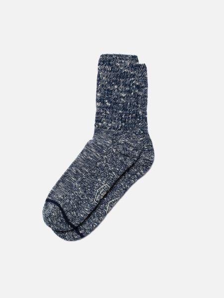 Chaussettes en coton bio | bleu "men slub sport socks - bluemelange"