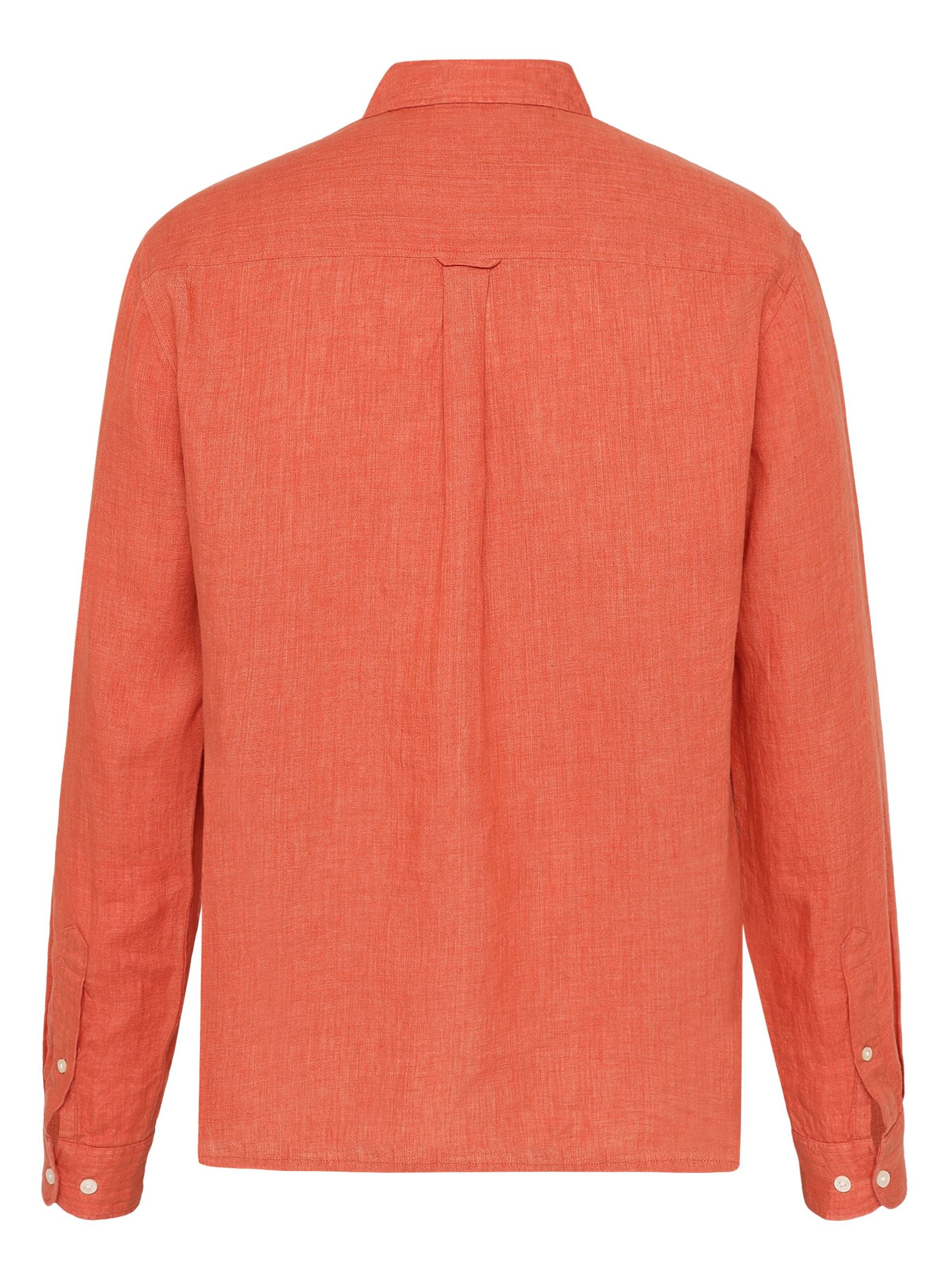 Chemise en lin biologique | rouge "regular linen shirt langoustino", Knowledge Cotton Apparel, photo 5