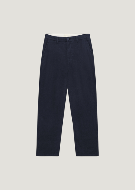 Flanellhose mit geradem Schnitt aus Bio-Baumwolle | Blau "chuck regular flannel pants night sky", Knowledge Cotton Apparel