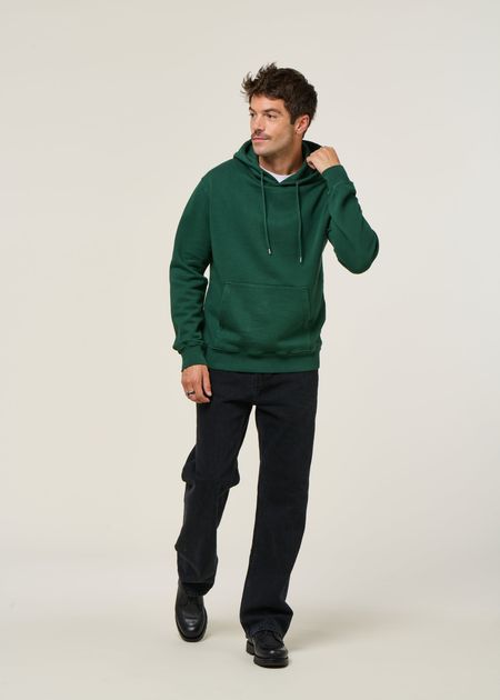 Pull boyfriend à col ras du cou 100 % coton biologique in Vert Big Sur
