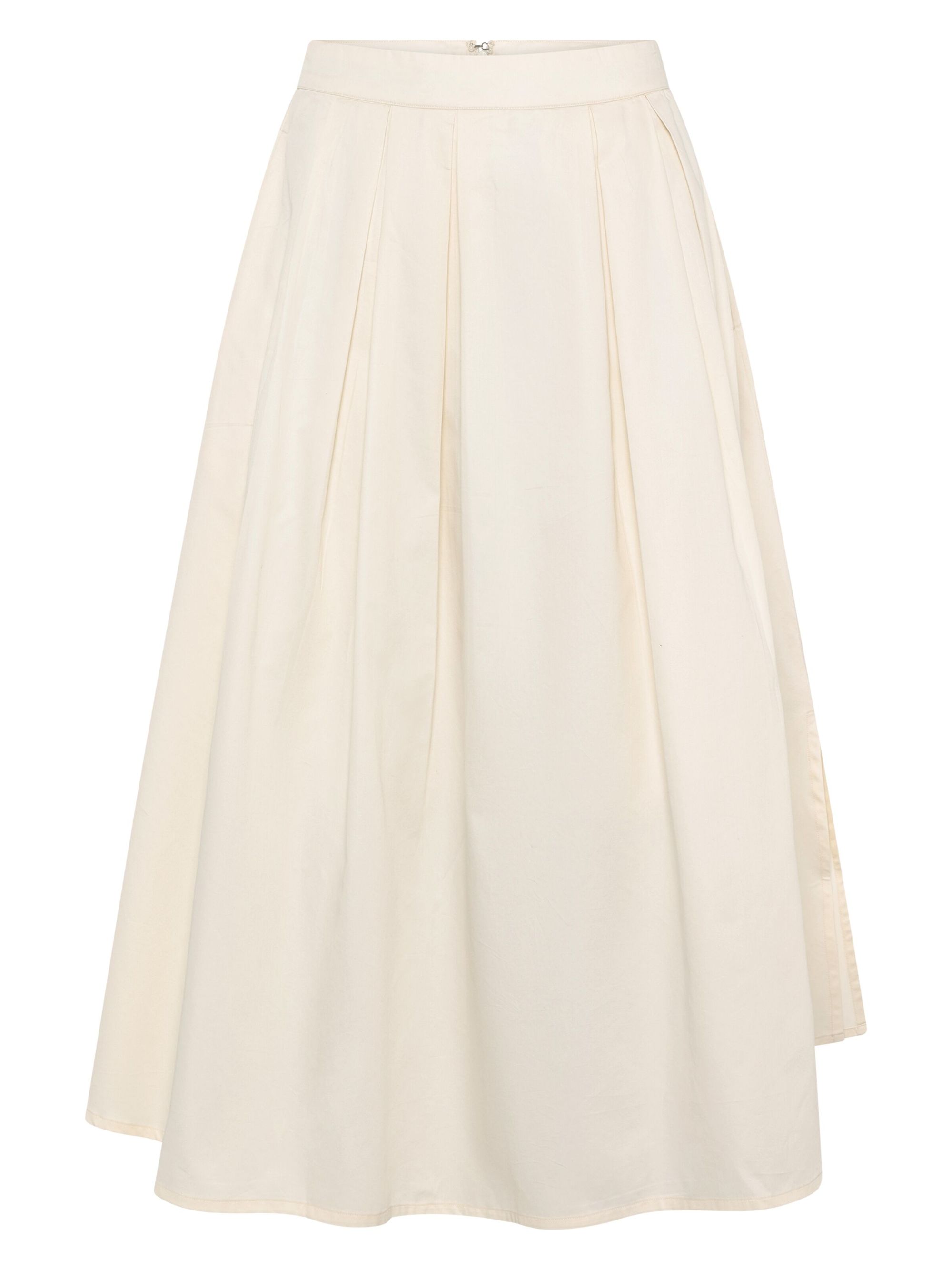 Jupe longue popeline en coton bio | blanc "Organic cotton pleated - egret", Knowledge Cotton Apparel, photo 4