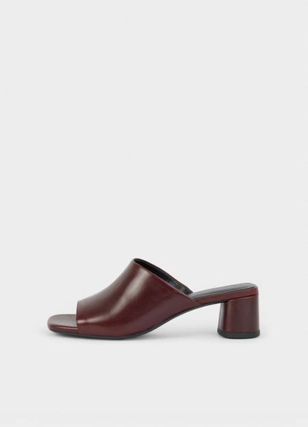 Mules à talon en cuir | bordeaux "Piper - cherry" - Vagabond