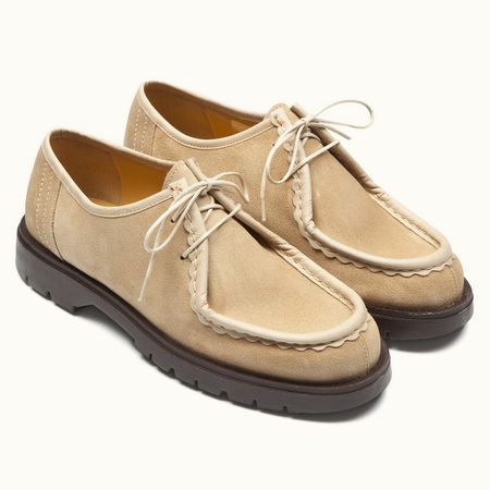 Derbies made in france en cuir suède certifié | beige "padror v beige" - Kleman