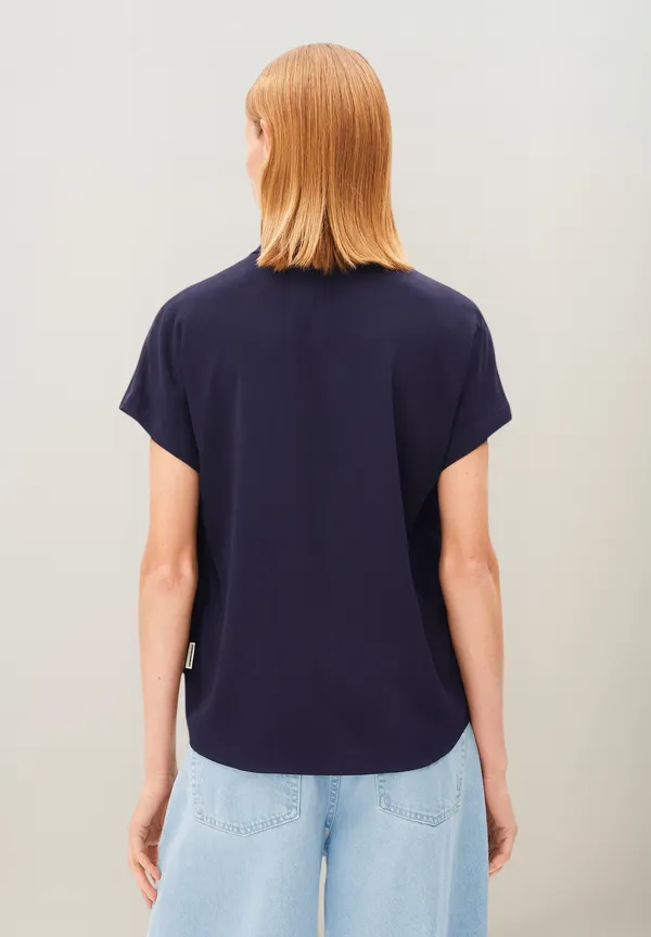 Chemisier fluide en ecovero | marine "Larisaana blouse tinted navy", Armedangels