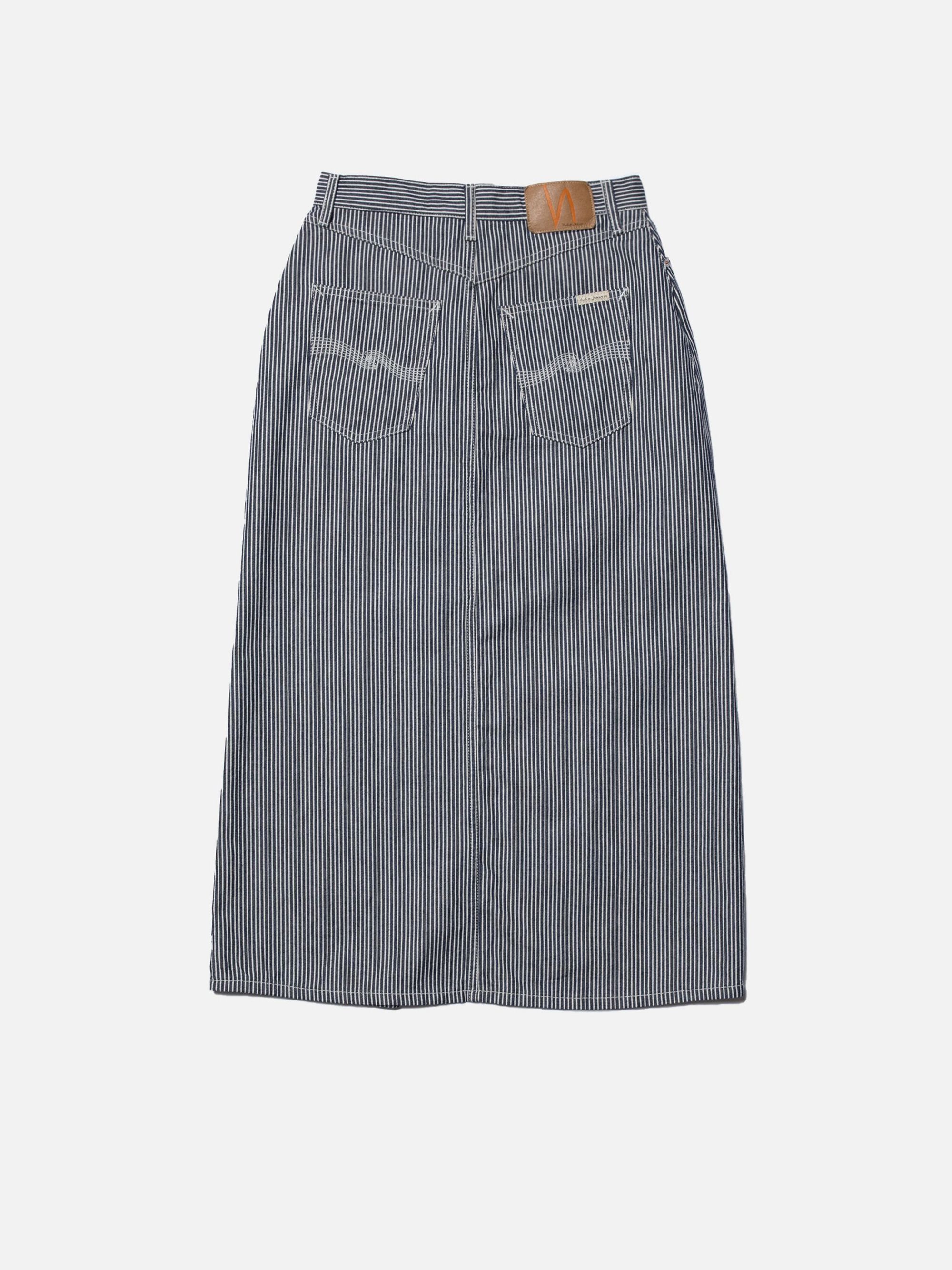 Jeansrock aus Bio-Baumwolle | Gestreift "anna hickory striped skirt blue/offwhite", Nudie Jeans, Foto 6