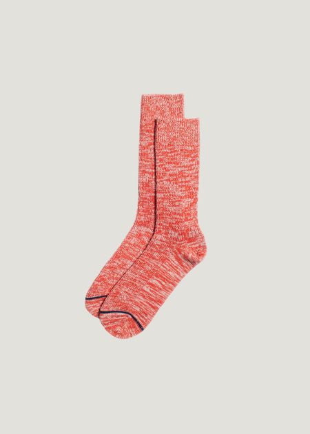 Chaussettes en matières recyclées | rouge chiné "mens chunky socks red melange"