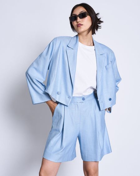 Short bleu ciel en ecovero - benita - light denim