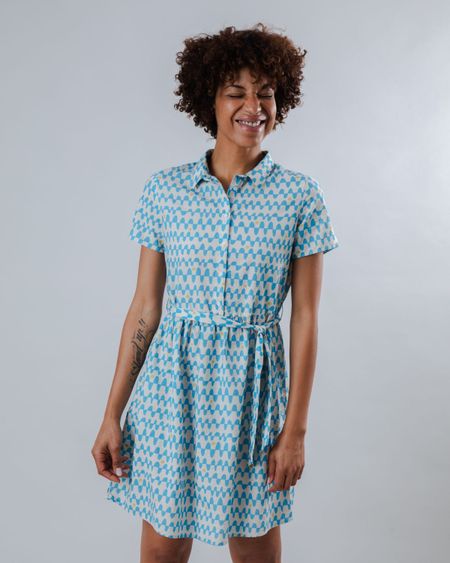 Robe en coton biologique | bleu "sunset short dress blue - blue"