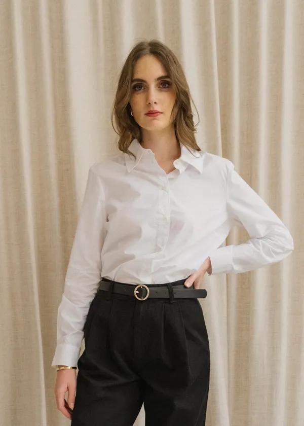 Chemisier Haut En Coton Noir Who What Wear - Taille L - Coupe Relax - Occasion Très Bon État