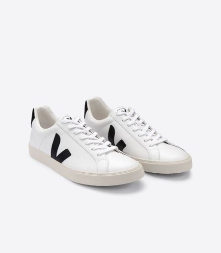 Baskets en cuir certifié | blanc et noir "esplar leather extra white black" - Veja