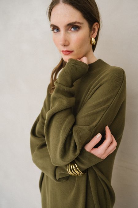 Strickkleid aus Bio-Baumwolle | Oliv "nuna - woody olive", Jan'n June, Foto 2