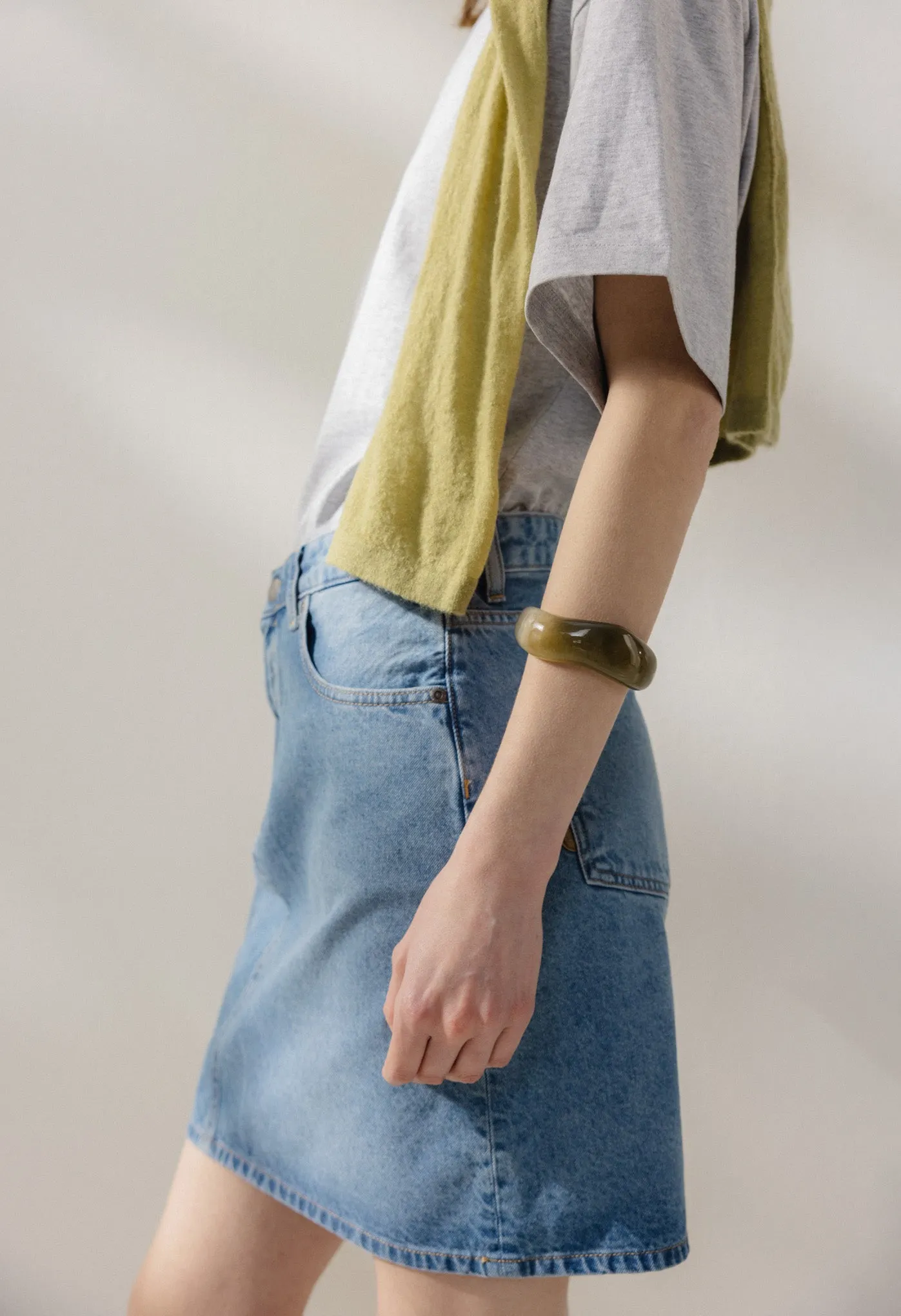 Jupe denim en coton bio et recyclé | bleu, Mud Jeans, photo 2