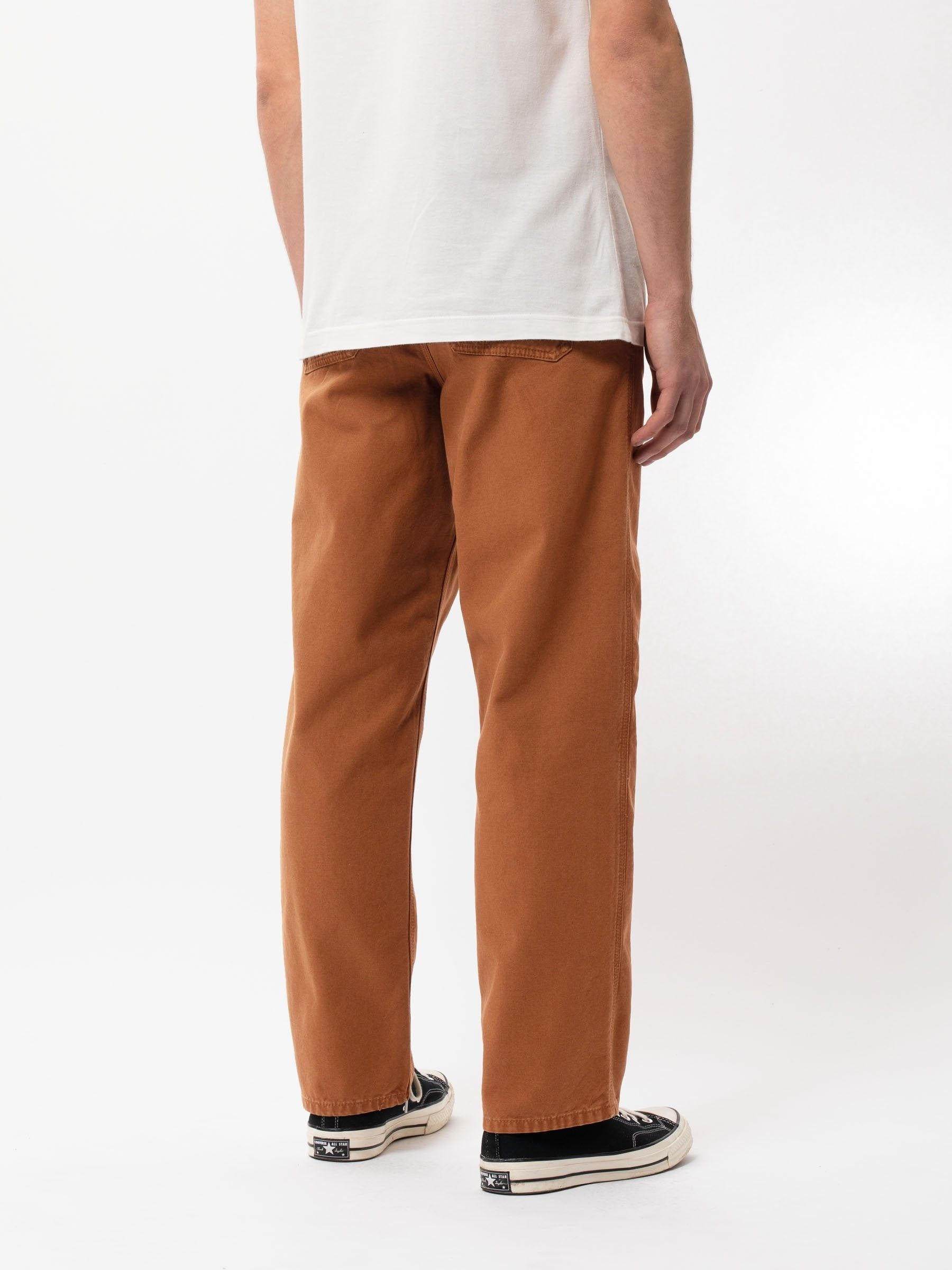 Pantalon droit camel en coton bio - lazy leo canvas, Nudie Jeans, photo 3