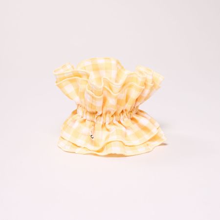 Maxi chouchou en matière upcyclée | vichy jaune - jaune