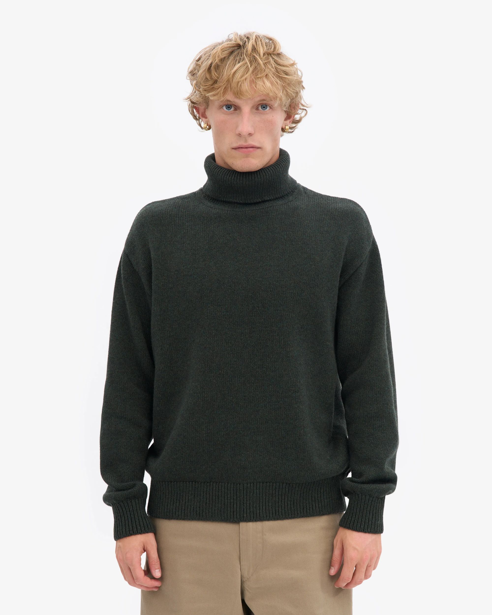 Pull col roulé en laine mérinos recyclée | vert "hunter green", Colorful Standard, photo 1