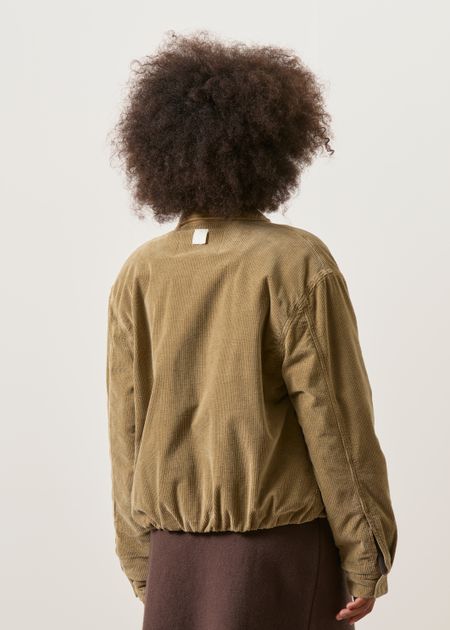 Veste doublée en velours coton bio | camel "Padded cord iconic å jacket", Armedangels, photo 6