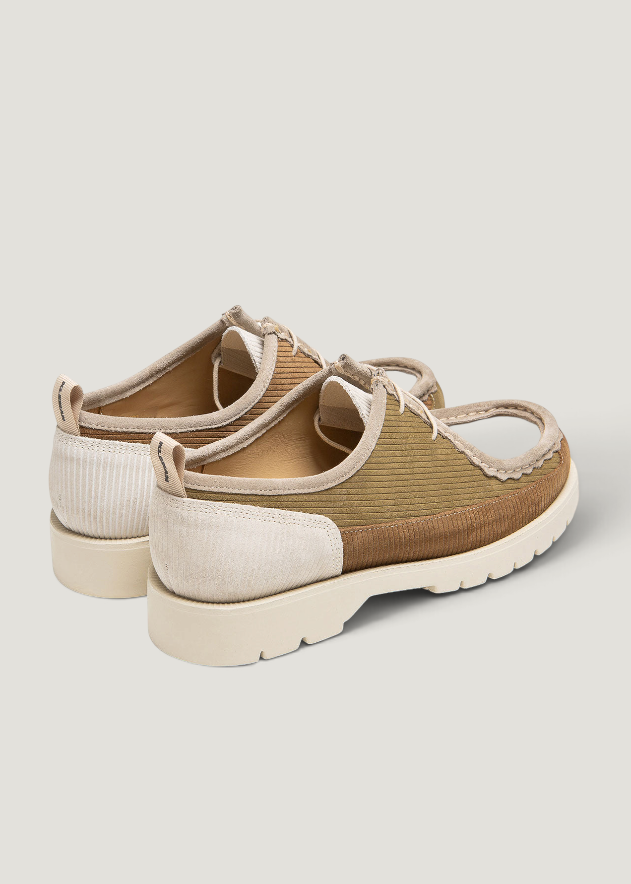 Derbies made in france en cuir certifié | "bastille cord marron, kaki, ecru", Kleman, photo 3