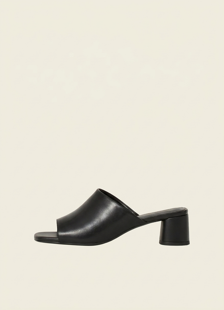 Mules à talon en cuir | black "Piper - black"