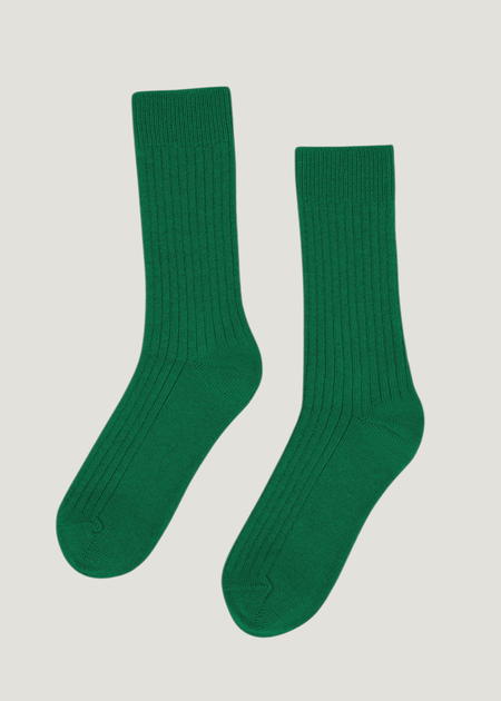 Chaussettes en laine mérinos recyclée | vert "kelly green" - Colorful Standard